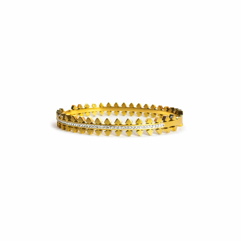 Gold Crystal Handcuff Bracelet