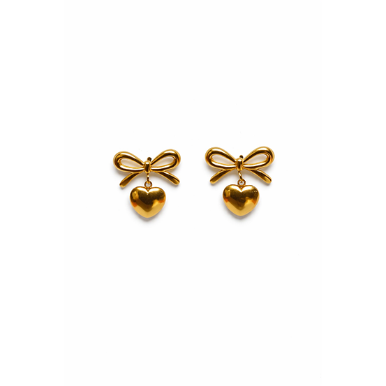 Bow Heart Earrings