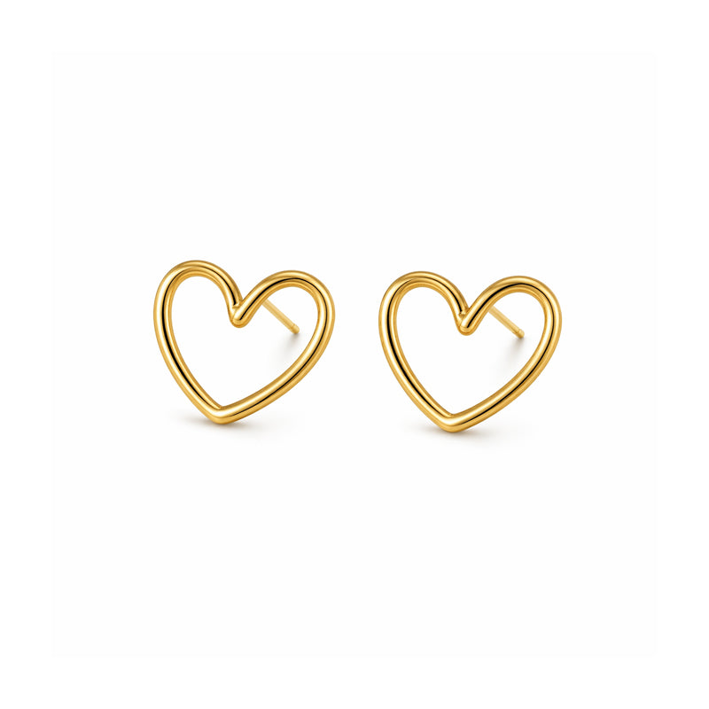 Minimal Heart Stud Earrings