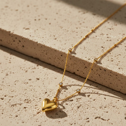 Gold Heart Charm Bracelet