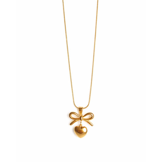 Bow Heart Necklace