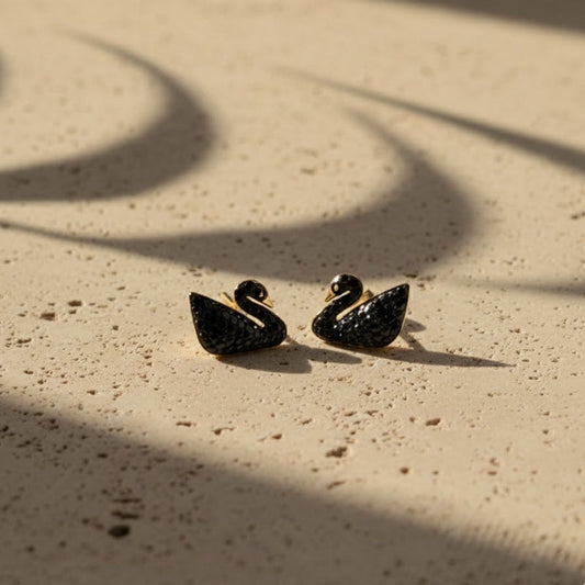 Black Swan Stud Earrings