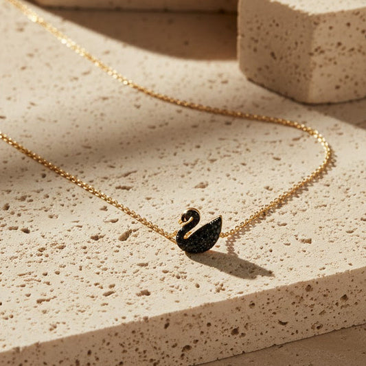 Black Swan Pendant Necklace