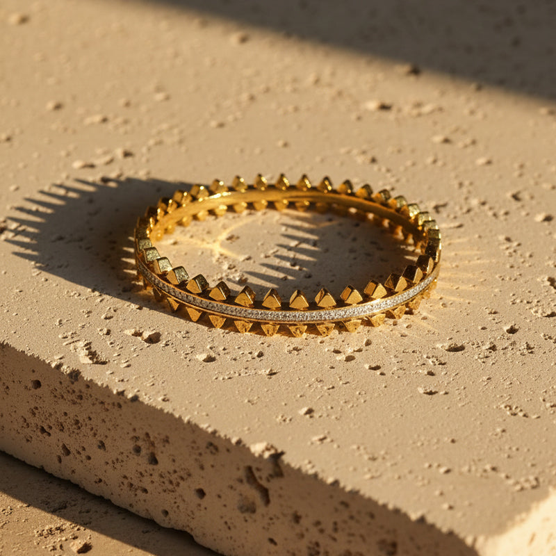Gold Crystal Handcuff Bracelet